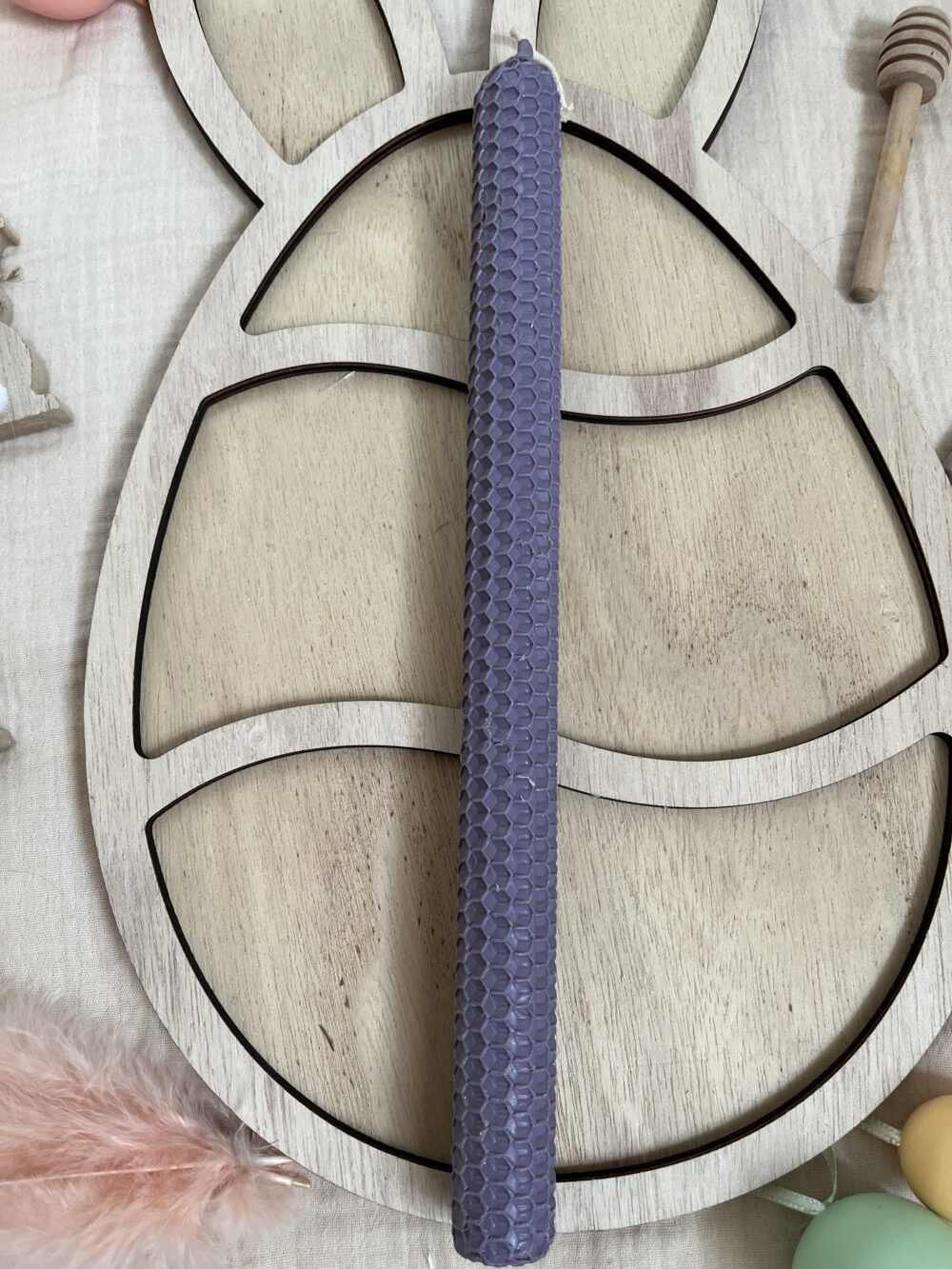 Πασχαλινή λαμπάδα στρογγυλή (μωβ)